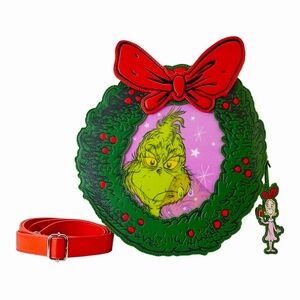 Loungefly Grinch Christmas Wreath Crossbody Bag | NWT
